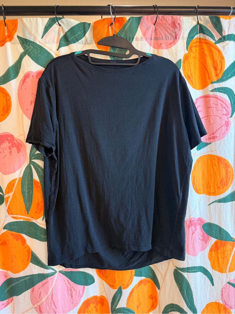 lululemon athletica Black Short Sleeve Boatneck Oversized Tee